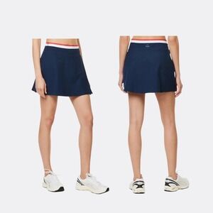 Beyond Yoga Logo-Print Stripe Waistband Stretch-Woven Mini Skirt Women's Size M